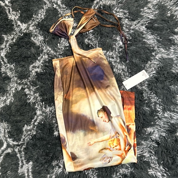 Renaissance Print Cut Out Maxi Dress - Picture 3 of 3